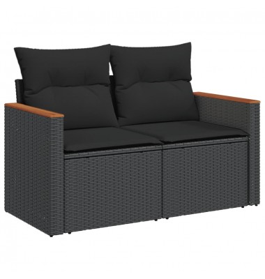  Sofos komplektas su pagalvėlėmis, 12 dalių, juodas, poliratanas - Lauko baldų komplektai - 5