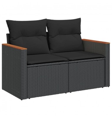  Sofos komplektas su pagalvėlėmis, 12 dalių, juodas, poliratanas - Lauko baldų komplektai - 5