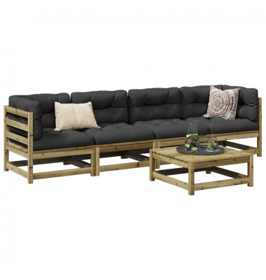  Sodo sofos komplektas, 5 dalių, impregnuota pušies mediena - Lauko baldų komplektai - 1