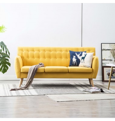  Trivietė sofa, audinio apmušalas, 172x70x82cm, geltona - Sofos, sofos-lovos - 1