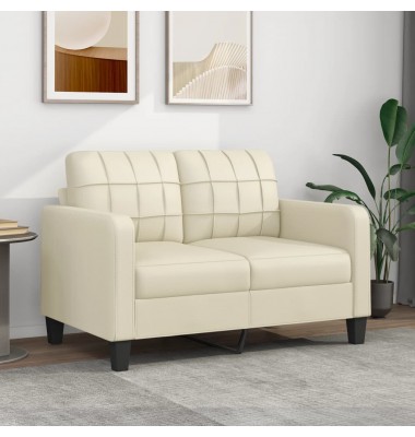  Dvivietė sofa, kreminės spalvos, 120cm, dirbtinė oda - Sofos, sofos-lovos - 1