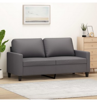  Dvivietė sofa, pilkos spalvos, 140cm, dirbtinė oda - Sofos, sofos-lovos - 1