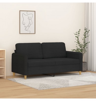  Dvivietė sofa, juodos spalvos, 140cm, audinys - Sofos, sofos-lovos - 1