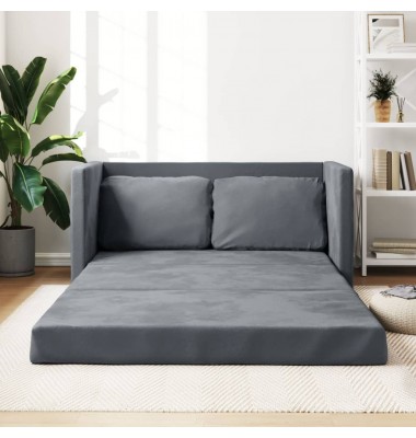  Grindų sofa-lova, 2-1, tamsiai pilka, 122x204x55cm, aksomas - Sofos, sofos-lovos - 1